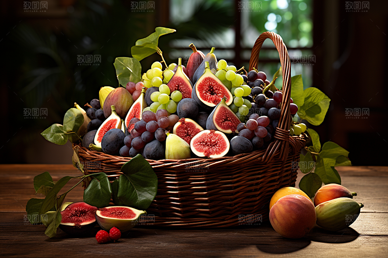 无花果水果美食摄影图