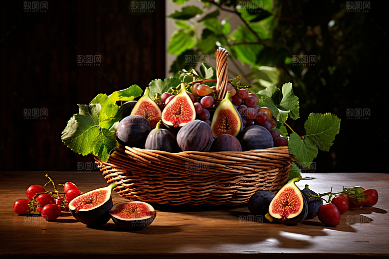 无花果果实美食摄影图