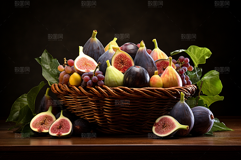 无花果糖包子高清摄影图