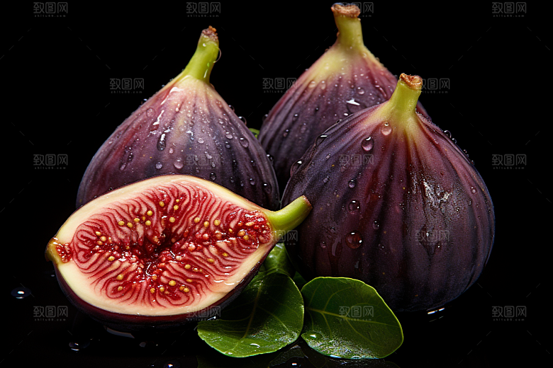 无花果美食糖包子摄影图