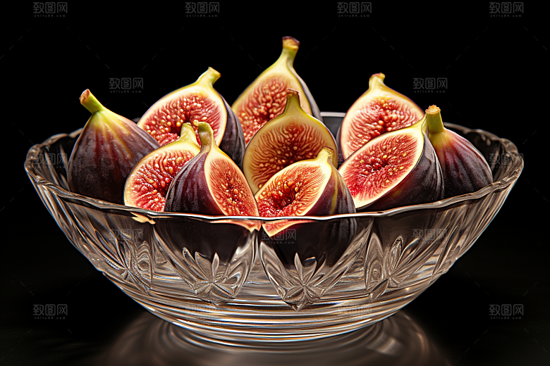 无花果美食糖包子摄影图