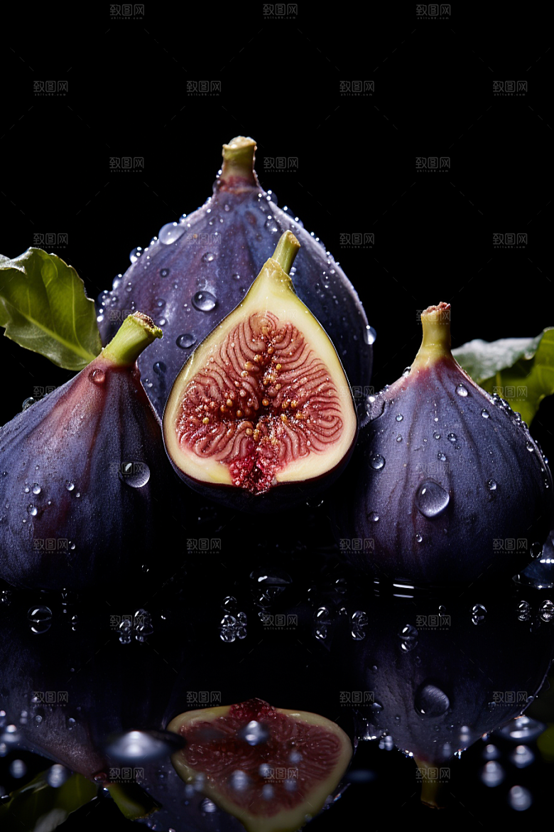 无花果美食糖包子摄影图