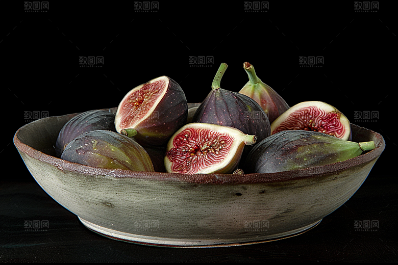 无花果糖包子美食摄影图
