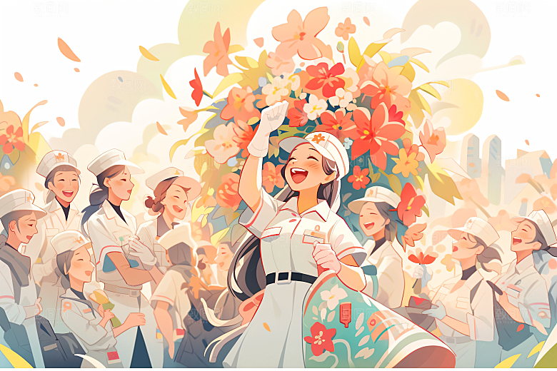 扁平风工人肖像简约五一插画