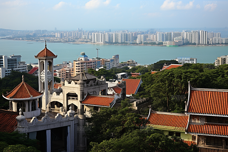厦门旅游海边城市摄影图