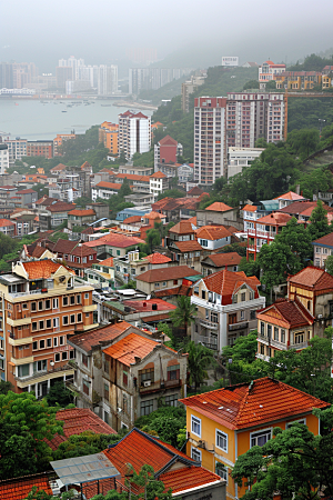 厦门旅游海边城市地标摄影图