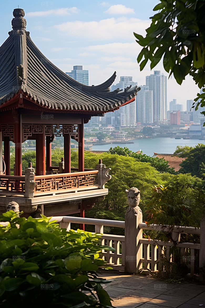 厦门旅游海边城市景色摄影图
