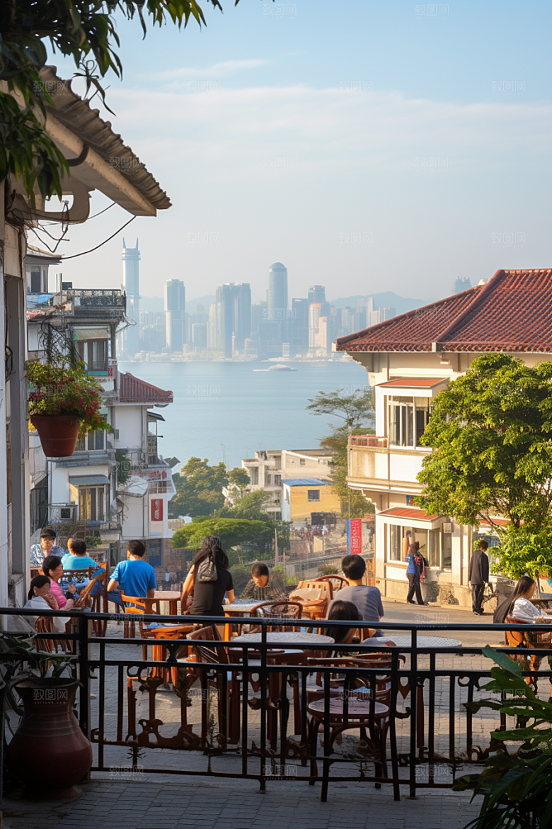 厦门旅游都市漫步海边城市摄影图