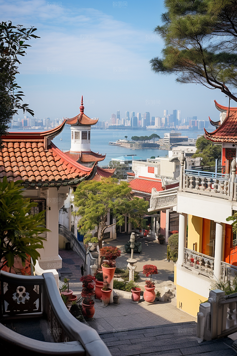 厦门旅游风光都市漫步摄影图