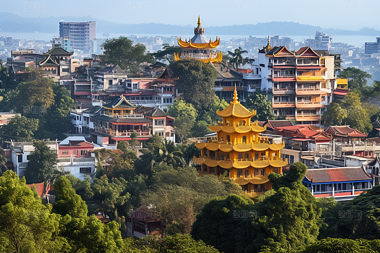 厦门旅游目的地都市漫步摄影图