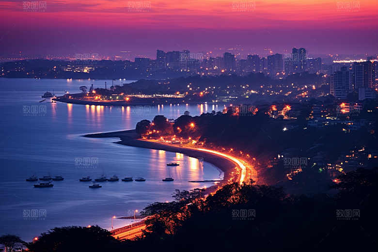 厦门旅游景色海边城市摄影图