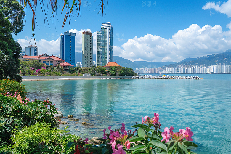 厦门旅游地标海边城市摄影图