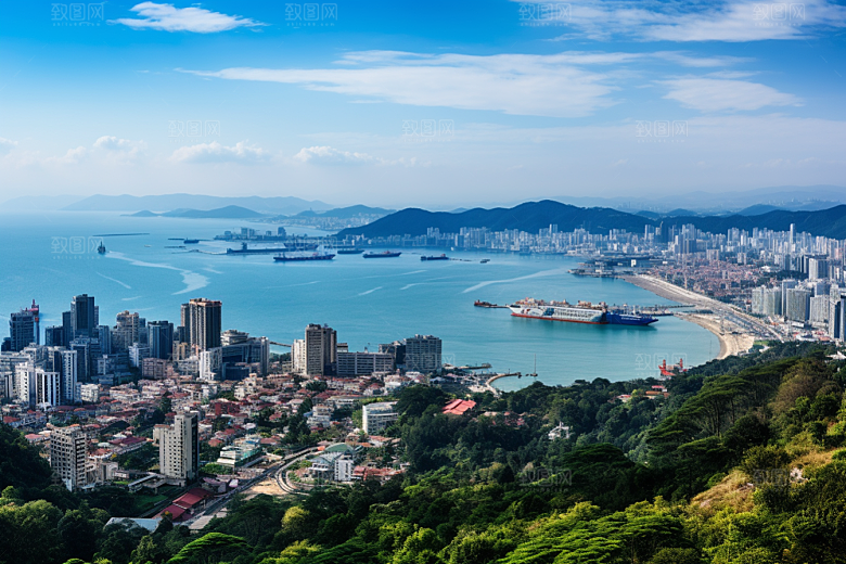 厦门旅游国内游海边城市摄影图
