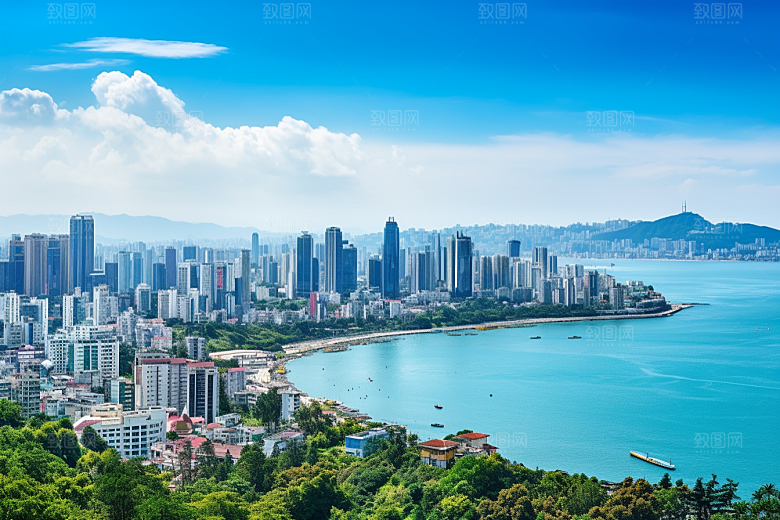 厦门旅游海边城市旅行摄影图