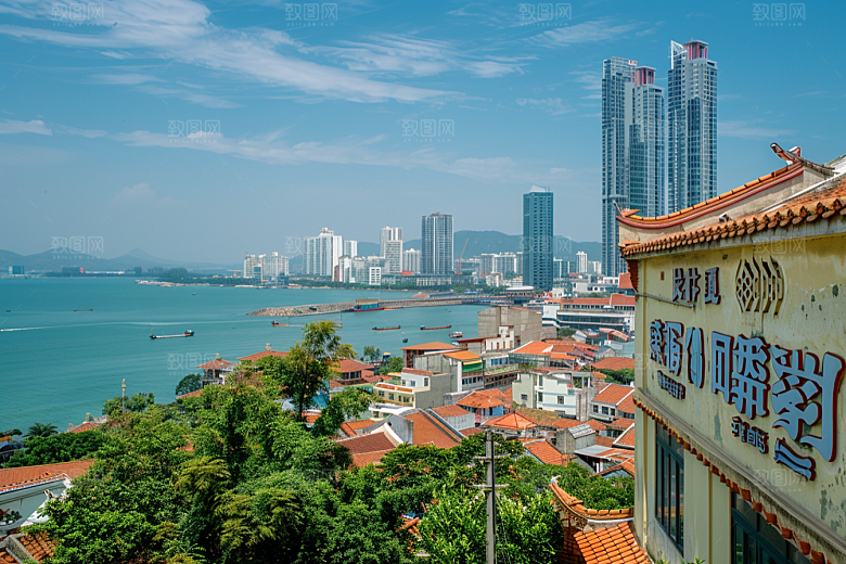 厦门旅游海边城市目的地摄影图
