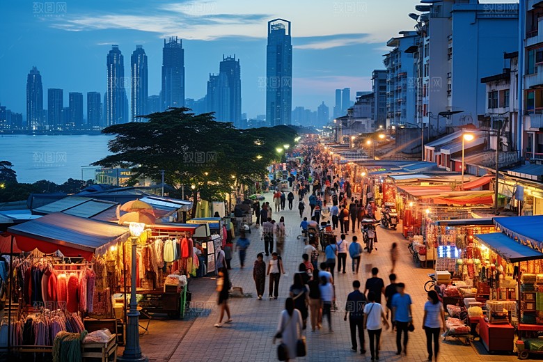 厦门旅游citywalk地标摄影图