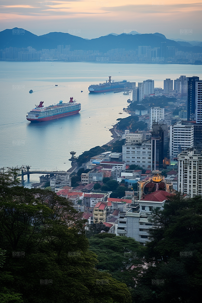 厦门旅游地标海边城市摄影图