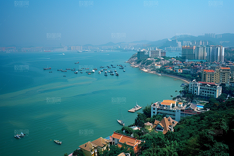 厦门旅游海边城市风光摄影图