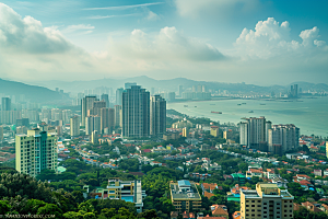 厦门旅游高清海边城市摄影图