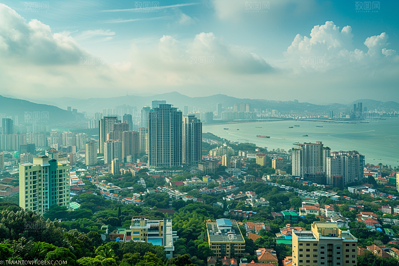 厦门旅游高清海边城市摄影图