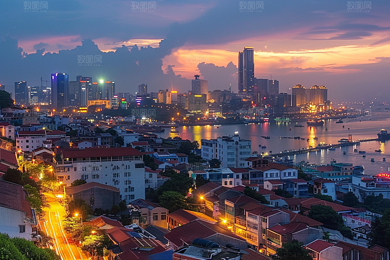 厦门旅游景色海边城市摄影图