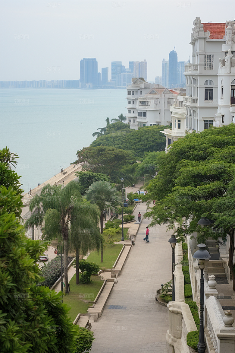 厦门旅游海边城市风光摄影图
