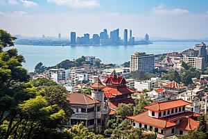 厦门旅游都市漫步海边城市摄影图