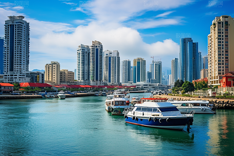 厦门旅游自由行海边城市摄影图