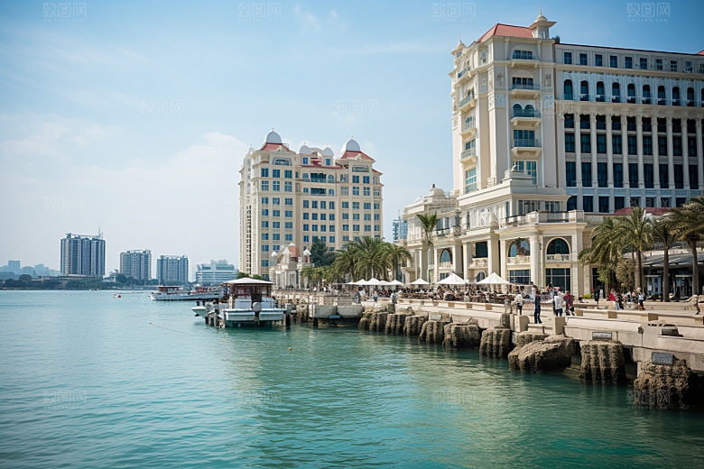 厦门旅游海边城市地标摄影图