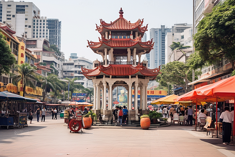 厦门旅游地标都市漫步摄影图