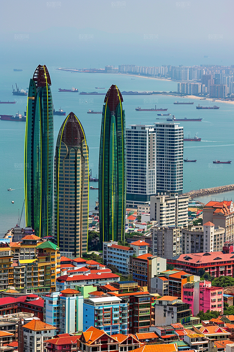 厦门旅游国内游海边城市摄影图