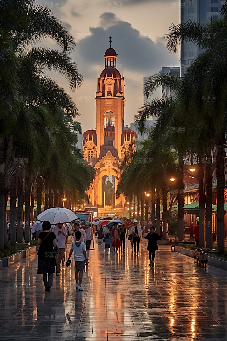 厦门旅游景色海边城市摄影图