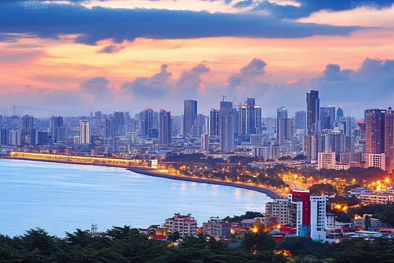厦门旅游景色海边城市摄影图