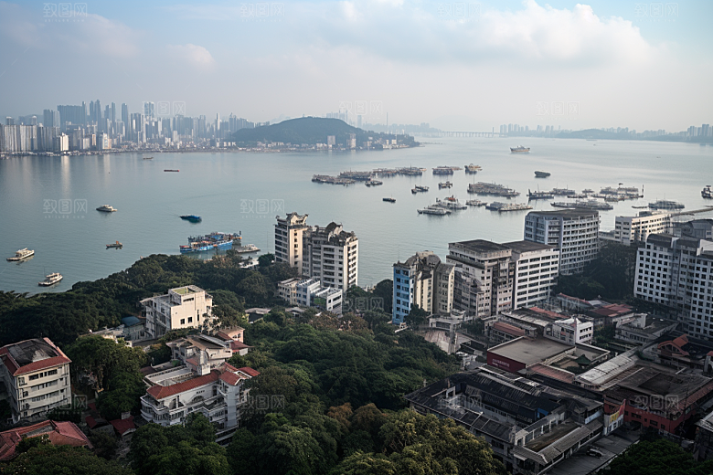 厦门旅游海边城市都市漫步摄影图