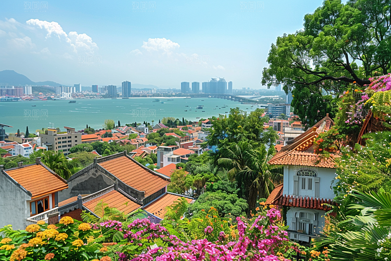 厦门旅游城市都市漫步摄影图