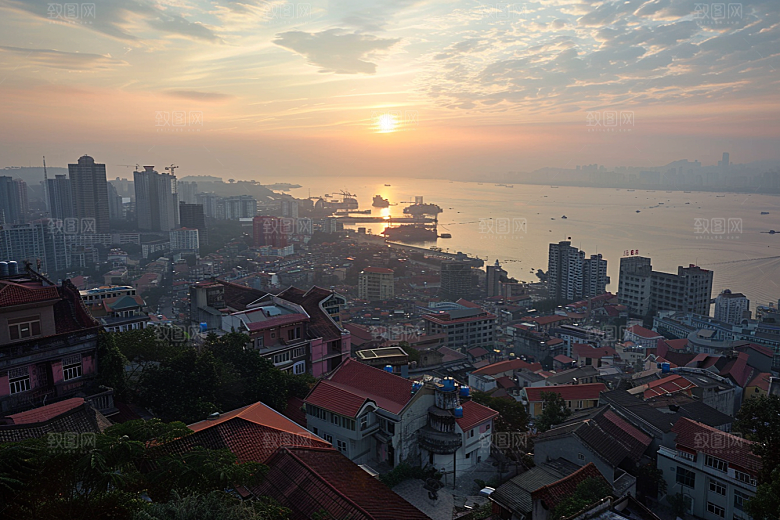 厦门旅游海边城市目的地摄影图