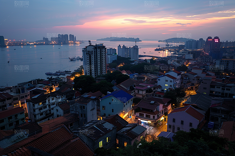 厦门旅游地标海边城市摄影图