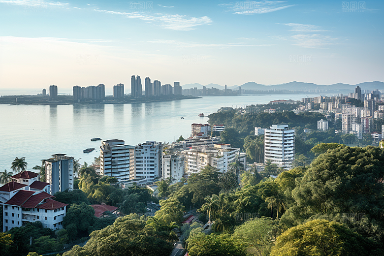 厦门旅游目的地海边城市摄影图