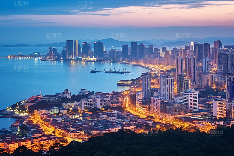厦门旅游海边城市城市摄影图
