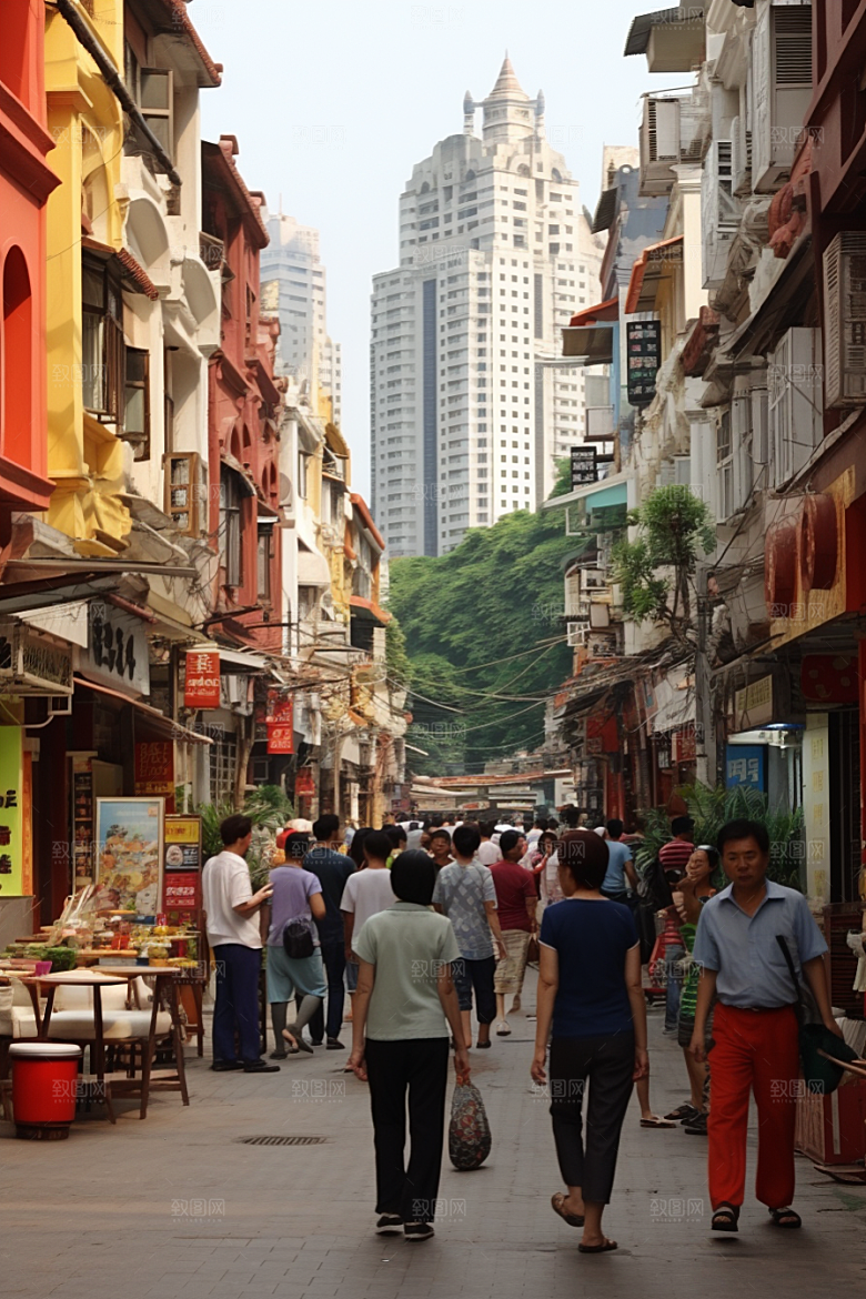 厦门旅游海边城市citywalk摄影图