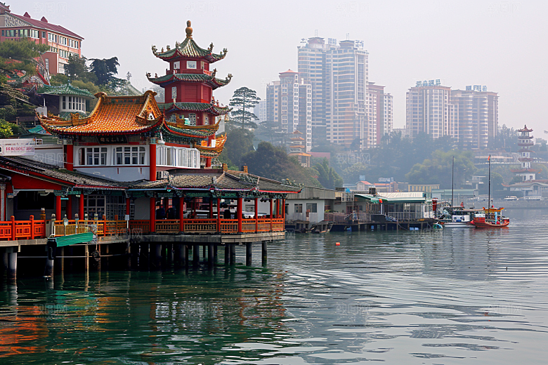 厦门旅游都市漫步海边城市摄影图