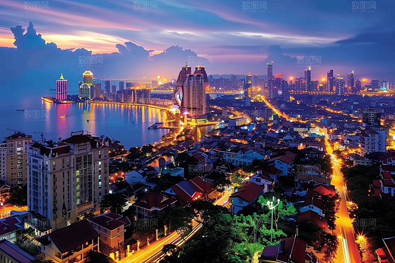 厦门旅游风光都市漫步摄影图