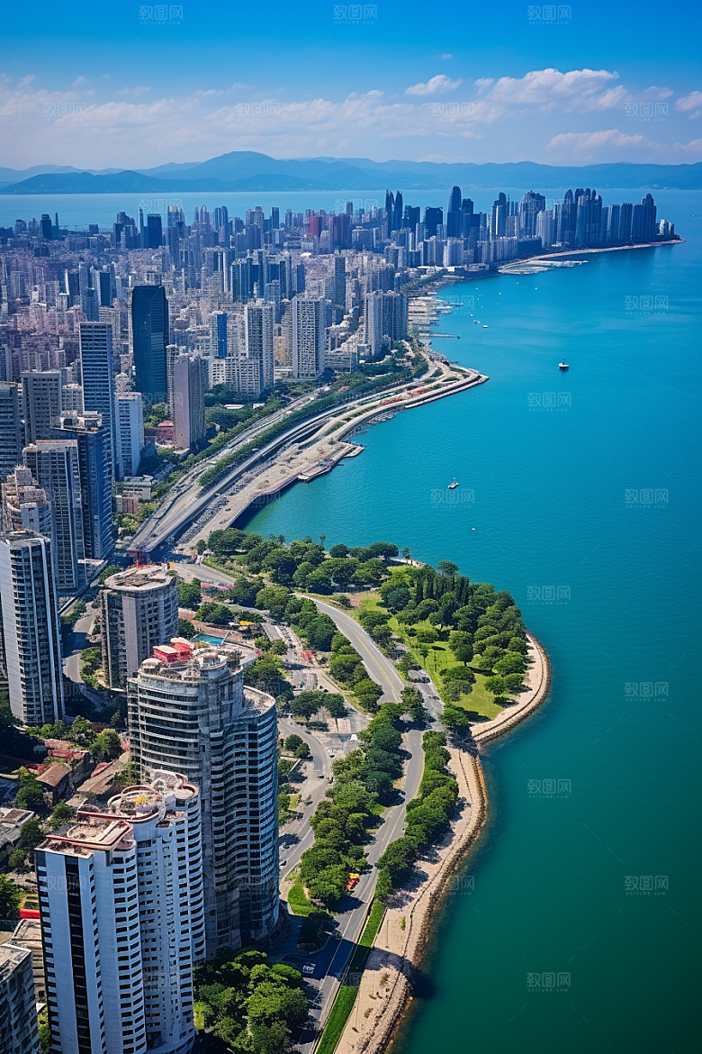 厦门旅游国内游海边城市摄影图