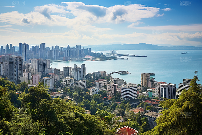 厦门旅游地标海边城市摄影图