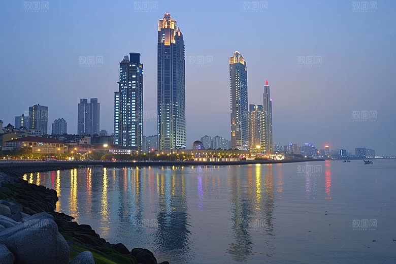 厦门旅游目的地海边城市摄影图