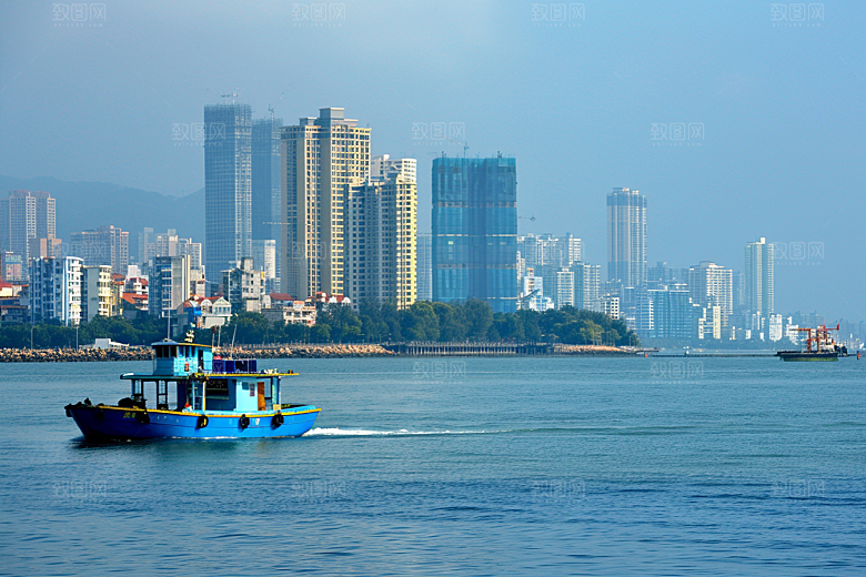 厦门旅游自由行海边城市摄影图