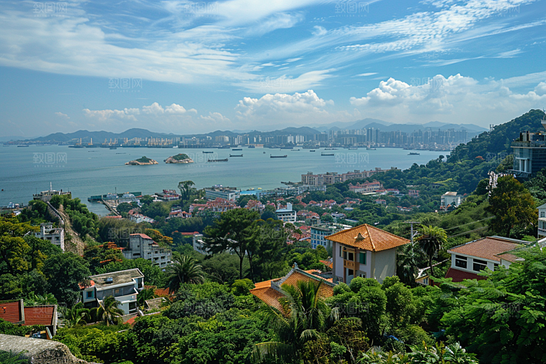 厦门旅游海边城市风光摄影图