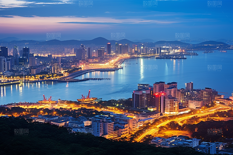 厦门旅游海边城市都市漫步摄影图