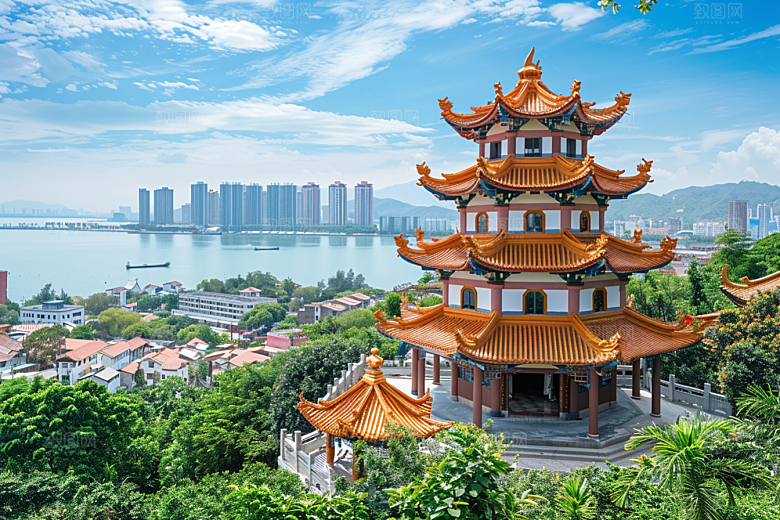 厦门旅游海边城市闽南摄影图