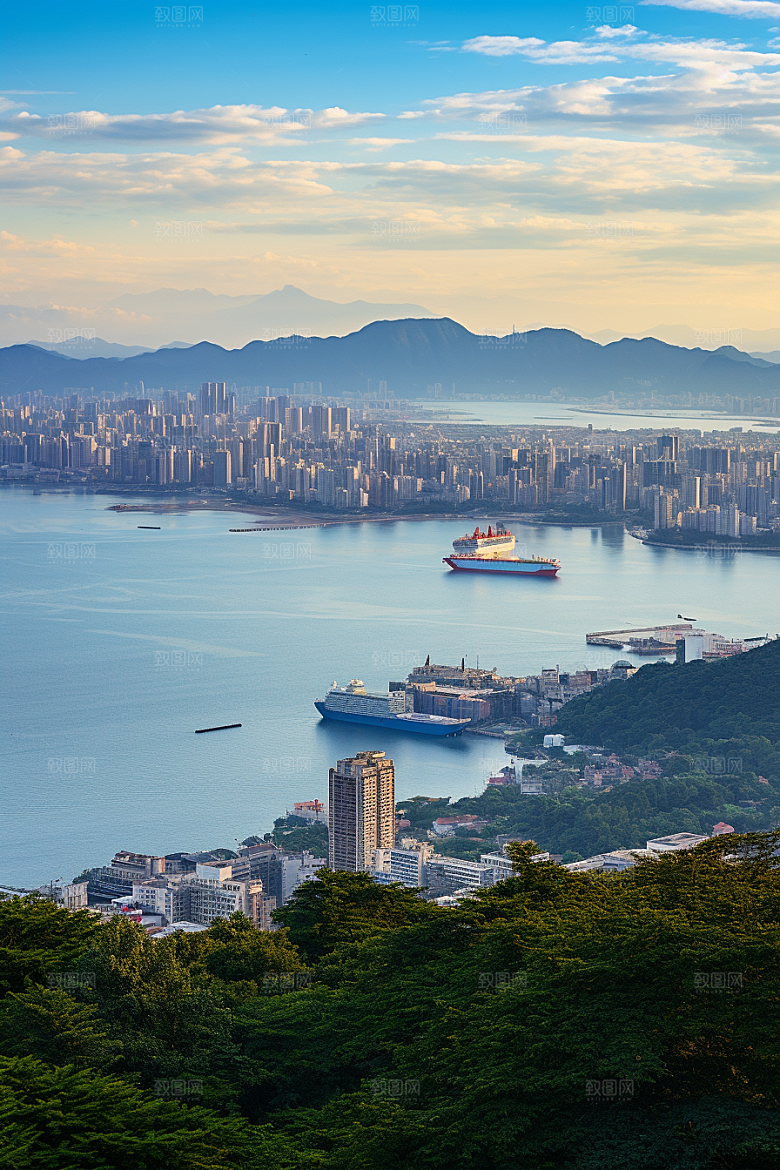 厦门旅游国内游海边城市摄影图